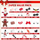 JOYIN Christmas Build Your Snowman, Santa Clasu and Gingerbread Man Craft Kit, 3 Packs Christmas Craft Kit for Arts and Craft Activities, Xmas DIY JOYIN