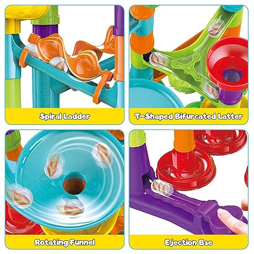 Toys for Boys 4-6 - Marble Runs 3D Maze Game DIY Educational Toys for Kids 5-7 Birthday Gift,Track Pipe Building Blocks Mini Glass Marbles for Kipawa