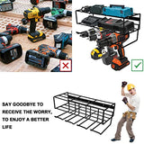 LULARINE 2 Pack Heavy Duty Wall Mounted Power Tool Organizer Floating Tool Shelf Storage Rack and Power Tool Holder LULARINE