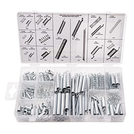 Ruibapa 200PCS Spring Assortment Kit Zinc Plated Extension and Compression Springs Kit Include Assorted Size Small Springs for Home Repairs & DIY Ruibapa