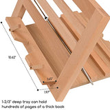 MEEDEN Book Stand for Reading, Book Holders for Reading Hands Free, Adjustable Solid Wood Cookbook Stand,Textbook Stand with Page Holder Clips,Holds MEEDEN