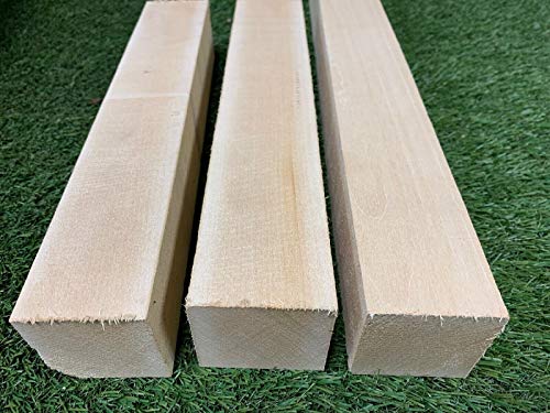 LOT of 3 PCS, 2" x 3" x 12" Basswood Carving Wood Blocks Craft - WoodArtSupply