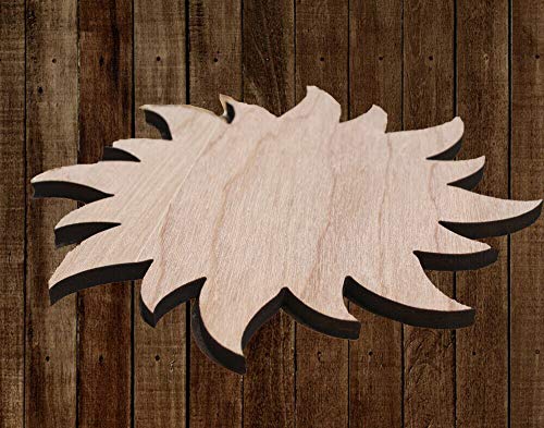 14" Sun Flaming Unfinished Wood Cutout Cut Out Shapes Painting Sign Crafts - WoodArtSupply