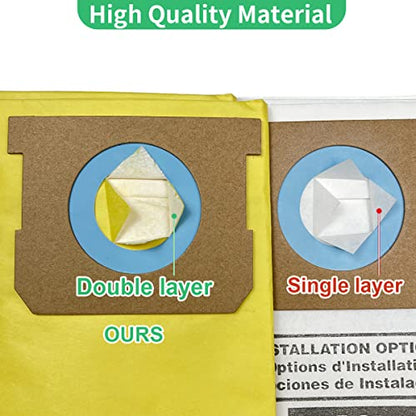 4 Pack Type I 90672 Vacuum Filter Bags Compatible with Shop-Vac 10-14 Gallon Vacuum, Type F 90662 9067200 Dust Collection Bag Double Layer High