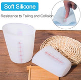 Silicone Measuring Cups, 500ml & 250ml Large Flexible Mixing Cups, 3 Cups Pour Baking Cups for Epoxy Resin, DIY, Jewelry Making, Cooking XIMUHO