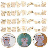 Hohopeti 100pcs Blank Labels Wooden Animal Toys Wooden Crafts Cat Gift Tags Wooden Cat Discs Wooden Craft Shapes Unfinished Cat Cutout DIY Wooden Hohopeti