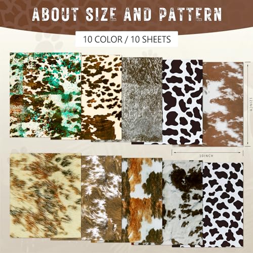 Tintnut Cowhide Infusible Ink Transfer Sheets - 10 Sheets 12"x10", Cow Print Sublimation Transfer Paper Bundle Compatible with Cricut for DIY Mugs, Tintnut