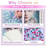 Diamond Painting Kits for Adults,Pure Ice and Snow Crown Princess 5D DIY Diamond Art Kits Full Drill Diamond for Gift Wall Decor Gem Arts Beautiful Directo