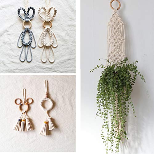 TIMESETL 150 Pcs Unfinished Solid Wooden Rings and Natural Round Wood Spacer Beads Without Paint for Necklace Bracelet Jewelry DIY Macrame Craft TIMESETL