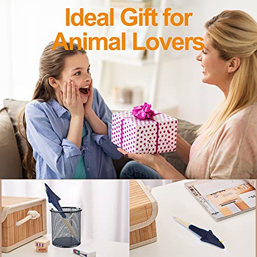 NULYDO 100% Handmade Wood Carved Animal Gel Pen | Shark, Cute Stationary School Supply Office Supply, Fun Pen Novelty Writing Pen, Unique Gift Pen NULYDO