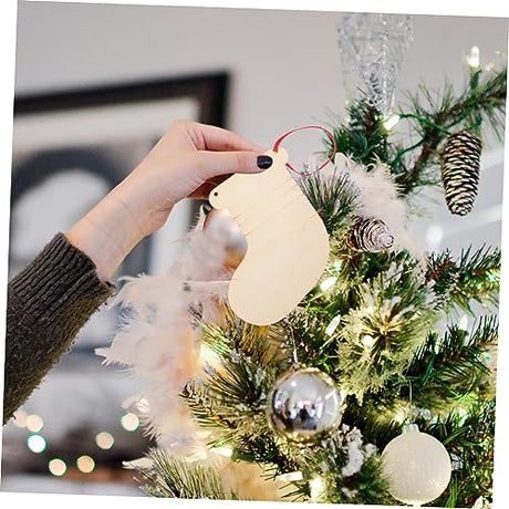 ABOOFAN 3pcs Tag Decor Socks Unfinished Wood Slices Unfinished Wood Chip DIY Supplies Blank Wood Slices Wood Chip for DIY Blank Wood Chip Wooden ABOOFAN