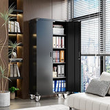 Aobabo 72 Inches Metal Garage Storage Cabinet with Wheels, Locking Metal Storage Cabinet with 4Shelves, Rolling Tool Storage Cabinet on Wheels, Aobabo