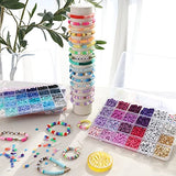 QUEFE 14000pcs, 136 Colors Clay Beads for Bracelet Making Kit Flat Round Polymer Clay Beads Spacer Heishi Beads for Jewelry Making with Pendant QUEFE