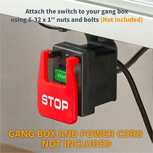 POWERTEC 71007V 110 V to 220V Paddle Switch for Power Tools Fits Table Saw, Router Table, Drill Press, Bench Saw, Band Saw POWERTEC