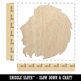 Regal Maned Lion Head Side Profile Unfinished Wood Shape Piece Cutout for DIY Craft Projects - 1/4 Inch Thick - 6.25 Inch Size Sniggle Sloth