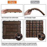 Topeakmart 27PCS Patio Deck Tiles Interlocking Wood Composite Decking Floor Tiles 12 x 12in Brown for Outdoor & Indoor Patio Garden Deck Poolside Topeakmart