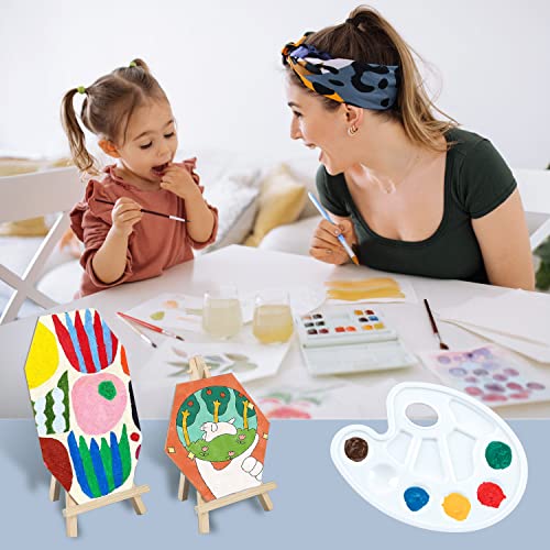 30 Packs Canvases for Painting with Palettes Mini Easels Sponges