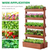 DoCred Vertical Wooden Raised Garden Bed, 5 Tier Garden Planters Freestanding Wood Plant Stand Flower Rack Wooden Planter Box for Plants Herbs DoCred