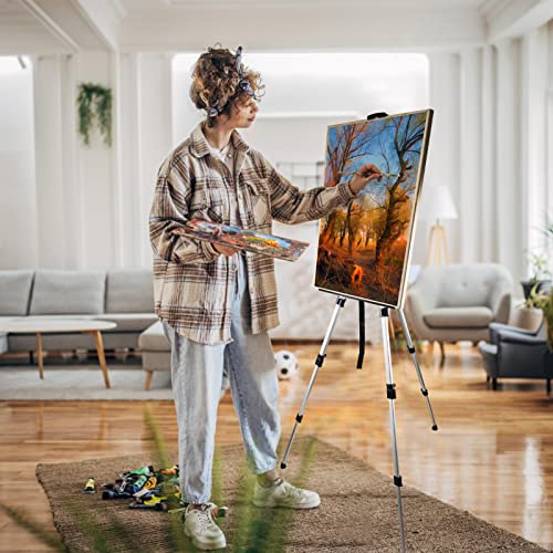Ns Jymb Portable Artist Easel Stand, Adjustable Easel for Painting Canvases Height from 17 to 66 Inch,Carry Bag for Table-Top/Floor Didplaying and Ns Jymb