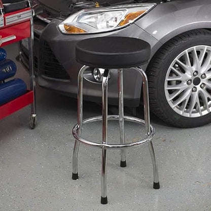 Torin ATRP6185B-1 Swivel Bar Stool: Padded Garage/Shop Seat with Chrome Plated Legs, Black - WoodArtSupply