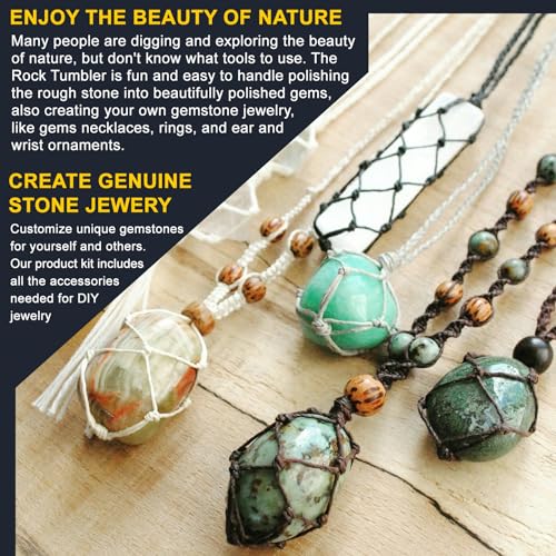 Rock Tumbler for Adults, Professional Large 2.5LB Capacity, 3-Speed Motor & 9-Day Timer, Hobby Rocks Polisher, STEM Science Kit for Geology GITSENSE