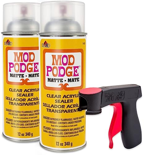 Mod Podge Spray Acrylic Sealer Matte 2-Pack, Clear Coating Matte Paint Sealer Spray, Spray Can Sprayer Handle - WoodArtSupply