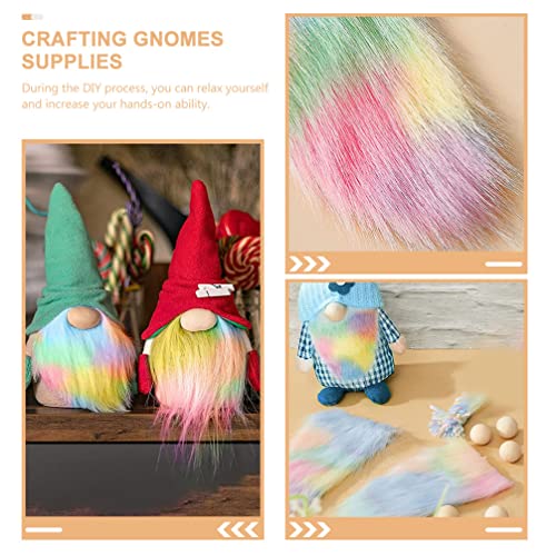 Ciieeo Precut Gnome Beard Handmade Dwarf Beard 1 Set Gnomes Faux Beard Wood Gnomes Bead Gnomes Bread and Bead Crafting Gnomes Supplies Shaggy Fur Ciieeo