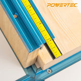 POWERTEC 4' Measuring Tape with Adhesive Backing & Insert w/Scale Kit, Table Saw Accessories, Left to Right Imperial Tape Measure for T Track, Table POWERTEC