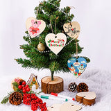 MGParty 60Pcs Natural Heart Wood Slices, DIY Mother's Day Bulk Wooden Hearts for Crafts, Unfinished Paintable Wooden Hanging Decorations, Wood Kit MGparty