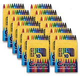 Trail maker 12 Pack Crayons - Wholesale Bright Wax Coloring Crayons in Bulk, 10 Per Box, 12 Box Bundle Art Set Trail maker