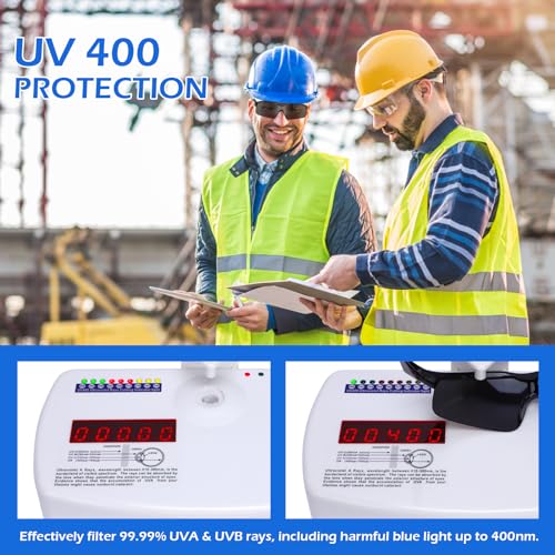 OXG 12 Pack Anti Fog Tinted Safety Glasses for Men, ANSI Z87.1 Safety Goggles Impact Scratch Resistant Eye Protection for Shooting, Work, OXG