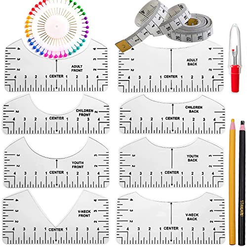 LBttnny 10 Packs Tshirt Ruler Guide Heat Press,T-Shirt Alignment Ruler Guide Tool Cricut Maker Transfer Vinyl HTV Sewing Accessories Supplies Cricut LBttnny