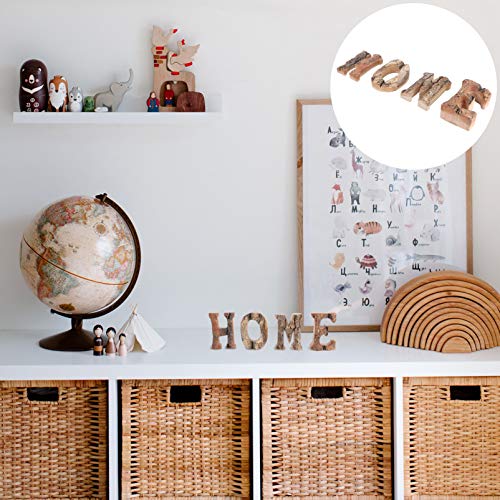 VOSAREA 4pcs Home Letter Ornaments Wooden Home Ornament Wooden Cutout Letters Wood Wall Sign Decoration Tabletop Wooden Letter a Decor Wedding Signs VOSAREA