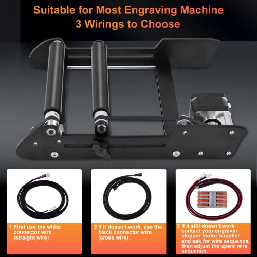 Laser Rotary Roller, Laser Engraver Y-axis Rotary Roller for Cylindrical Objects of Different Sizes and Longer Objects, Compatible with Most CNC - WoodArtSupply