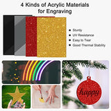 Csyidio 220 PCS Engraving Material Box, DIY Materials Apply to All Laser Engravers with Instructions, Laser Engraving Supplies Including Acrylic Csyidio