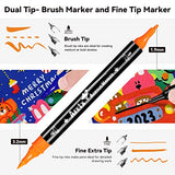 Arrtx Acrylic Paint Pens 62PCS, Water Based Acrylic Markers, Paint Markers for Rock Painting, Dual Tip Brush Tip Acrylic Painting Supplies for Fabric Arrtx