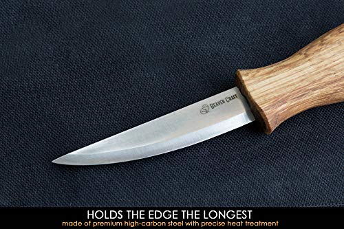 BeaverCraft Sloyd Knife C4 3.14" Wood Carving Sloyd Knife for Whittling and Roughing for beginners and profi - Durable High carbon steel - Spoon BeaverCraft