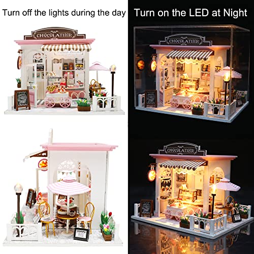 Spilay Dollhouse Miniature with Furniture,DIY Dollhouse Kit Mini Handmade Crafts with Dust Cover and Music Box,1:24 Scale Creative Room Birthday for Spilay