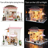 Spilay Dollhouse Miniature with Furniture,DIY Dollhouse Kit Mini Handmade Crafts with Dust Cover and Music Box,1:24 Scale Creative Room Birthday for Spilay