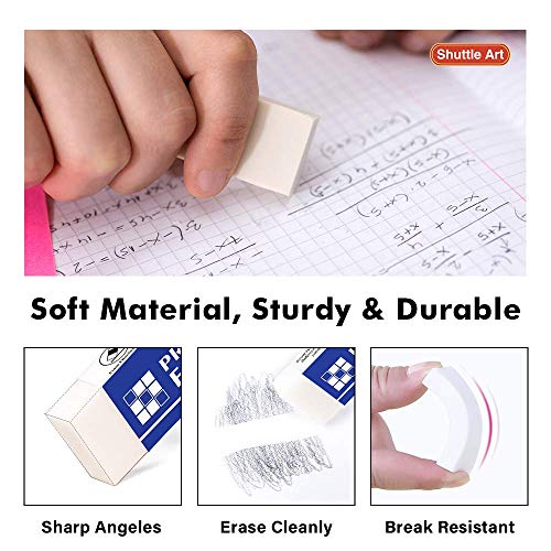 Shuttle Art #2 HB Golf Pencils and Erasers Bundle, Set of 360 Pack Bulk Golf Pencils + 72 Pack White Erasers Bulk - WoodArtSupply