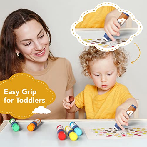 Washable Dot Markers for Toddlers Kids Preschool, 10 Colors 2 oz Bingo  Paint Daubers Markers Set with 48 Pages Tearable Activity Book for Toddler  Arts