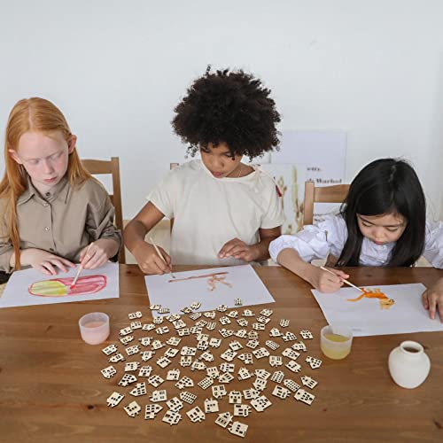 Toddmomy Craft Wood Pieces 100pcs Wooden House Shaped Embellishments Hanging Ornaments, Unfinished Wooden Houses Cutouts Ornaments for Painting, Toddmomy