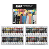 Soho Urban Artist Acrylic Paint - Thick, Rich, Water-Resistant, Heavy Body Paint, Assorted, Set of 48-12mL Soho Urban Artist