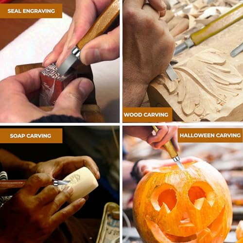 Wood Carving Kit 27PCS Wood carving Tools Sculpting Tools Carving knife kit Wood Chisel Knife whittling knife kit wood working tools vodnys