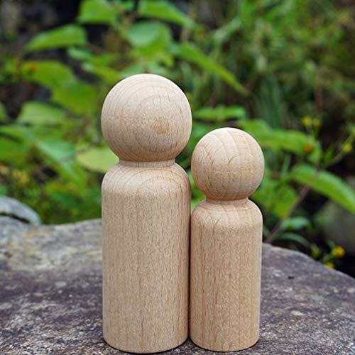 TOYANDONA 5pcs Hand-Painted Puppet Toys Unfinished Wooden Figures Wooden Peg Doll People Little Wooden Pegs Kids Dolls Kidcraft Playset Unfinished - WoodArtSupply