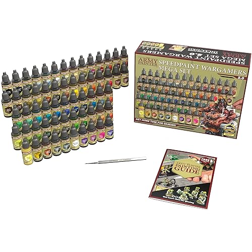 The Army Painter Speedpaint Most Wanted Set 2.0+, 24x18ml Speed Model Paint  Kit Pre-Loaded with Mixing Balls, 1 Brush- Base - Model Paint Set for
