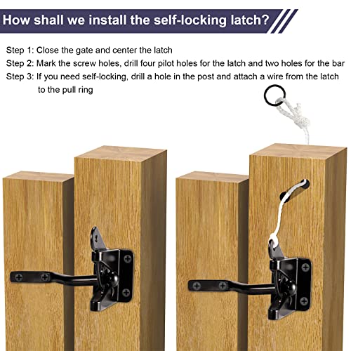 GoldOrcle Anti Sag Gate Kit Heavy Duty No Sag Kit for Wooden Gate Fence with a Gate Latch GoldOrcle