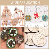 300 Pieces 2 Inch Unfinished Round Wood Slices Round Wooden Discs Wood Circles for Crafts Wood Blanks Round Cutouts Ornaments Slices for DIY Art AWIZOM