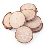 Ciieeo 5pcs Round Wooden Slices Unfinished Wood Discs for DIY Crafts Tree bark Wood Slices DIY Wood Mini Wooden Clips Wood Slices for Crafts with Ciieeo