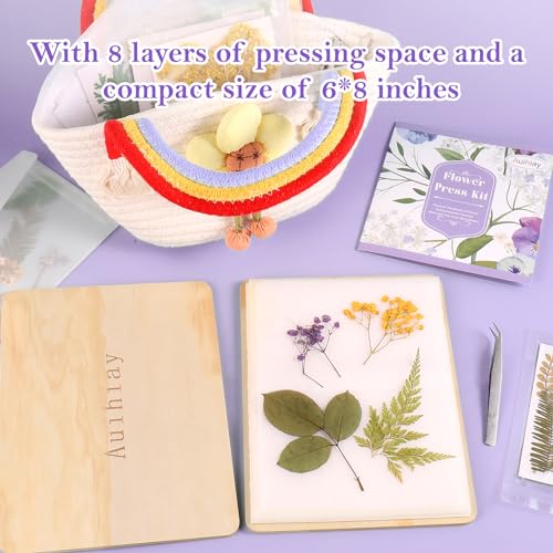  Auihiay Flower Press Kit, 6 Layers 6.3 x 8.3 inches Plant Press  Kit, Flower Preservation Kit Including Instructions, DIY Dried Flowers  Crafts Flower Pressing Kit for Adults Kids : Arts, Crafts & Sewing